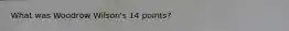 What was Woodrow Wilson's 14 points?