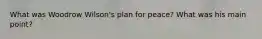 What was Woodrow Wilson's plan for peace? What was his main point?
