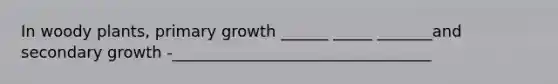 In woody plants, primary growth ______ _____ _______and secondary growth -_________________________________