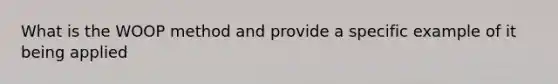 What is the WOOP method and provide a specific example of it being applied