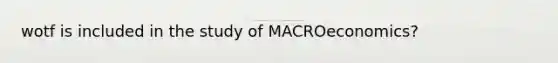 wotf is included in the study of MACROeconomics?