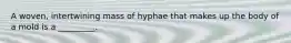 A woven, intertwining mass of hyphae that makes up the body of a mold is a _________.