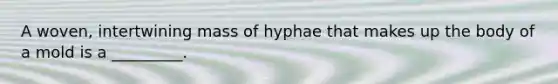 A woven, intertwining mass of hyphae that makes up the body of a mold is a _________.