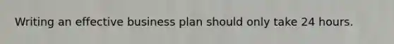 Writing an effective business plan should only take 24 hours.