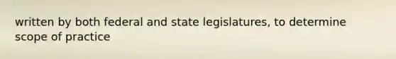 written by both federal and state legislatures, to determine scope of practice