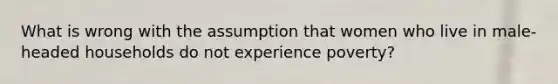 What is wrong with the assumption that women who live in male-headed households do not experience poverty?