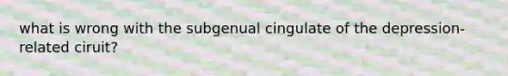 what is wrong with the subgenual cingulate of the depression-related ciruit?