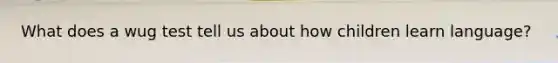What does a wug test tell us about how children learn language?