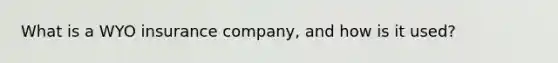 What is a WYO insurance company, and how is it used?