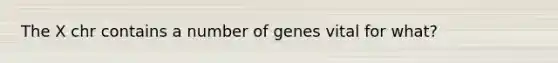 The X chr contains a number of genes vital for what?