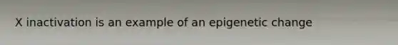 X inactivation is an example of an epigenetic change