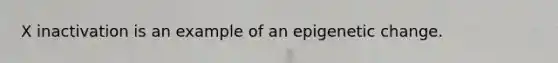 X inactivation is an example of an epigenetic change.