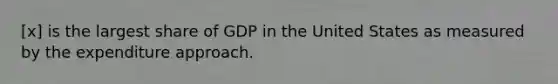 [x] is the largest share of GDP in the United States as measured by the expenditure approach.