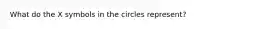 What do the X symbols in the circles represent?