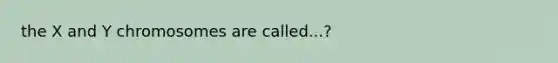 the X and Y chromosomes are called...?