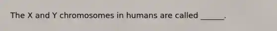 The X and Y chromosomes in humans are called ______.