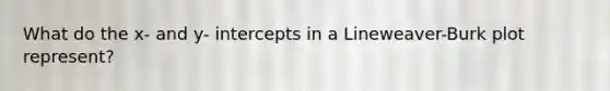 What do the x- and y- intercepts in a Lineweaver-Burk plot represent?