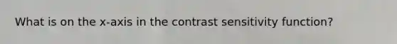 What is on the x-axis in the contrast sensitivity function?