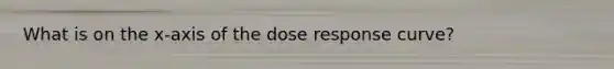 What is on the x-axis of the dose response curve?