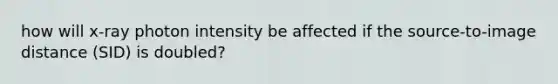 how will x-ray photon intensity be affected if the source-to-image distance (SID) is doubled?