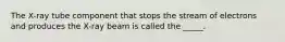 The X-ray tube component that stops the stream of electrons and produces the X-ray beam is called the _____.