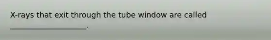 X-rays that exit through the tube window are called ____________________.