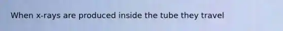 When x-rays are produced inside the tube they travel