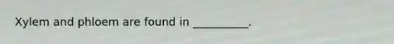 Xylem and phloem are found in __________.