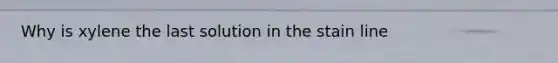 Why is xylene the last solution in the stain line
