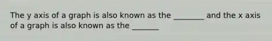 The y axis of a graph is also known as the ________ and the x axis of a graph is also known as the _______