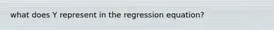 what does Y represent in the regression equation?