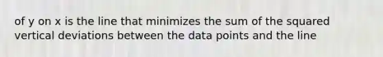 of y on x is the line that minimizes the sum of the squared vertical deviations between the data points and the line