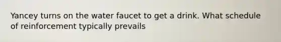 Yancey turns on the water faucet to get a drink. What schedule of reinforcement typically prevails