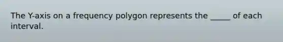 The Y-axis on a frequency polygon represents the _____ of each interval.