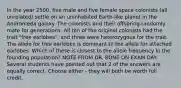 In the year 2500, five male and five female space colonists (all unrelated) settle on an uninhabited Earth-like planet in the Andromeda galaxy. The colonists and their offspring randomly mate for generations. All ten of the original colonists had the trait "free earlobes", and three were heterozygous for the trait. The allele for free earlobes is dominant to the allele for attached earlobes. Which of these is closest to the allele frequency in the founding population? NOTE FROM DR. BONE ON EXAM DAY: Several students have pointed out that 2 of the answers are equally correct. Choose either - they will both be worth full credit.