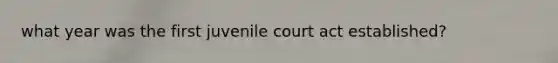 what year was the first juvenile court act established?