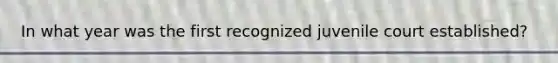In what year was the first recognized juvenile court established?