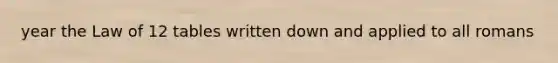 year the Law of 12 tables written down and applied to all romans