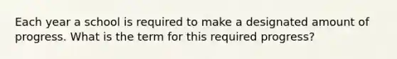 Each year a school is required to make a designated amount of progress. What is the term for this required progress?