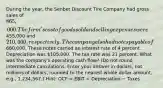 During the year, the Senbet Discount Tire Company had gross sales of 865,000. The firm's cost of goods sold and selling expenses were455,000 and 210,000, respectively. The company also had notes payable of680,000. These notes carried an interest rate of 4 percent. Depreciation was 105,000. The tax rate was 21 percent. What was the company's operating cash flow? (Do not round intermediate calculations. Enter your answer in dollars, not millions of dollars, rounded to the nearest whole dollar amount, e.g., 1,234,567.) Hint: OCF = EBIT + Depreciation − Taxes