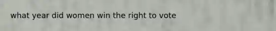 what year did women win the right to vote