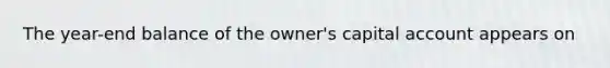 The year-end balance of the owner's capital account appears on