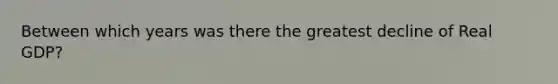 Between which years was there the greatest decline of Real GDP?