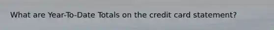 What are Year-To-Date Totals on the credit card statement?