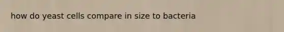 how do yeast cells compare in size to bacteria