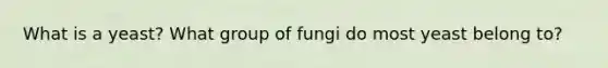 What is a yeast? What group of fungi do most yeast belong to?