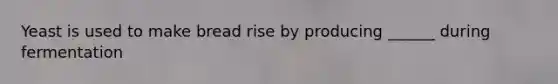 Yeast is used to make bread rise by producing ______ during fermentation