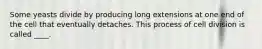 Some yeasts divide by producing long extensions at one end of the cell that eventually detaches. This process of cell division is called ____.