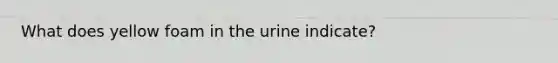 What does yellow foam in the urine indicate?