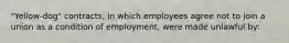 "Yellow-dog" contracts, in which employees agree not to join a union as a condition of employment, were made unlawful by: